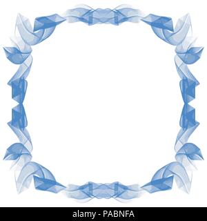 blue watercolor frame border mirror pattern, vector illustration Stock Vector