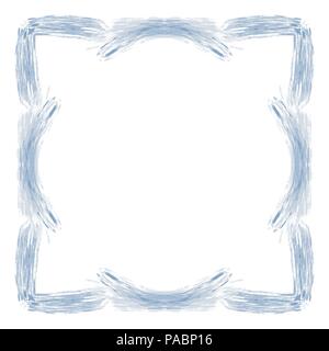 blue watercolor frame border mirror pattern, vector illustration Stock Vector