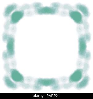 green watercolor frame border mirror pattern, vector illustration Stock Vector