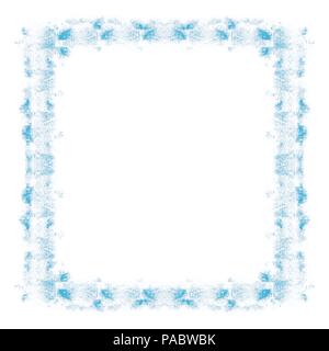 blue watercolor frame border mirror pattern, vector illustration Stock Vector