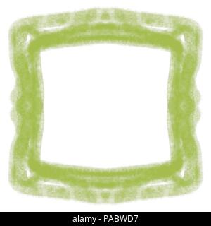 green watercolor frame border mirror pattern, vector illustration Stock Vector