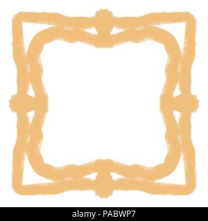 orange watercolor frame border mirror pattern, vector illustration Stock Vector