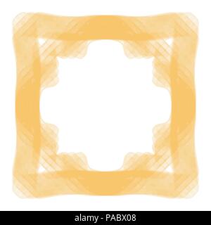 orange watercolor frame border mirror pattern, vector illustration Stock Vector