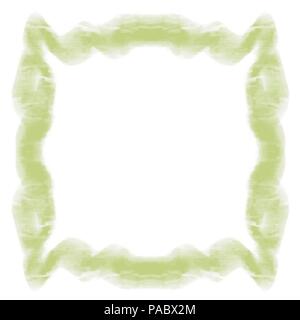 green watercolor frame border mirror pattern, vector illustration Stock Vector