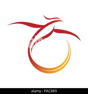 Phoenix Tail Swoosh Vector Symbol Graphic Logo Design Template Stock Vector