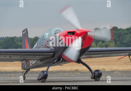 Farnborough, Hampshire, UK. 20 July, 2018. Final day of the biennial Farnborough International Trade Airshow, a transition day as business customers l Stock Photo