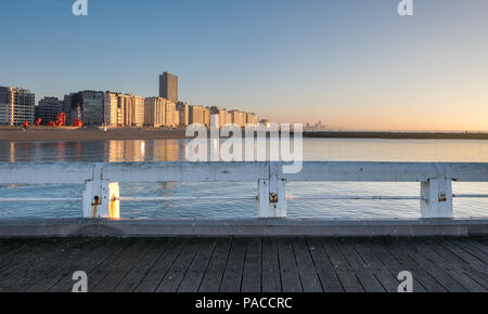 Panoramic view on the skyline of Oostende, Belgium. Stock Photo