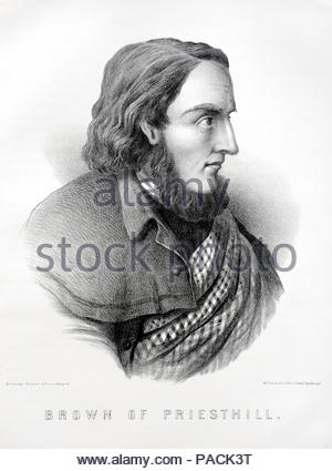 John Brown portrait, 1627–1685, also known as the Christian Carrier, was a Protestant Covenanter from Priesthill farm, Muirkirk in Ayrshire Scotland, antique engraving from 1879 Stock Photo