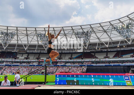 London, UK.. 21st July, 2018. Brooke Stratton (AUS) in Women's Long Jump during 2018 IAAF Diamond League - Muller Anniversary Games at London Stadium on Saturday, 21 July 2018. LONDON, ENGLAND. Credit: Taka G Wu Credit: Taka Wu/Alamy Live News Stock Photo