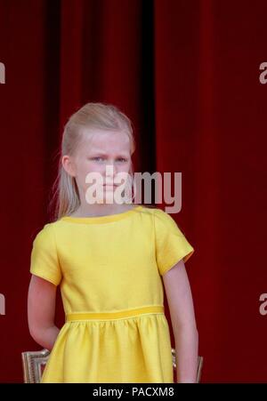 Brussels, Belgium. 21st July, 2018. Princess Eleonore of Belgium at the Paleizenplein in Brussels, on July 21, 2018, to attend the Defile on occasion of the National Day of Belgium Photo : Albert Nieboer/ Netherlands OUT/Point de Vue OUT | Credit: dpa/Alamy Live News Stock Photo