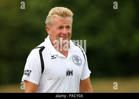 Eat, Deutschland. 21st July, 2018. firo: 21.07.2018, football, 1.Bundesliga, season 2018/2019, friendly match, SW Essen - FC Schalke 04 coach Manfred WOLPPER, ETB | Credit: dpa/Alamy Live News Stock Photo