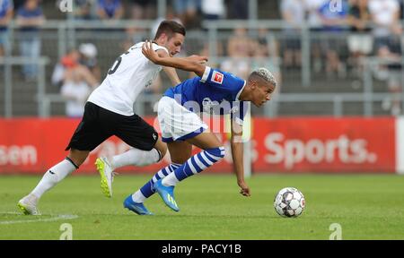 Eat, Deutschland. 21st July, 2018. firo: 21.07.2018, Football, 1.Bundesliga, season 2018/2019, friendly match, SW Essen - FC Schalke 04 Amine HARIT, Schalke, duels | Credit: dpa/Alamy Live News Stock Photo