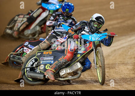 Principality Stadium. Cardiff, UK. 21st July, 2018. Adrian Flux British FIM Speedway Grand Prix; Craig Cook leads the race Credit: Action Plus Sports/Alamy Live News Stock Photo