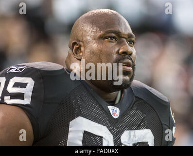 Oakland, California, USA. 11th Sep, 2006. Oakland Raiders defensive tackle Warren Sapp (99) on Monday, September 11, 2006, in Oakland, California. The Chargers defeated the Raiders 27-0. Credit: Al Golub/ZUMA Wire/Alamy Live News Stock Photo