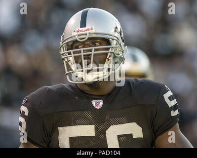 Oakland, California, USA. 11th Sep, 2006. Oakland Raiders defensive end Derrick Burgess (56) on Monday, September 11, 2006, in Oakland, California. The Chargers defeated the Raiders 27-0. Credit: Al Golub/ZUMA Wire/Alamy Live News Stock Photo