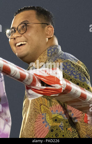 Shah Alam, Kuala Lumpur, Malaysia. 21st July, 2018. Amirudin bin Shari seen at the festival.Thousands of Malaysians, Japanese and foreigners attended the 42nd Kuala Lumpur Bon Odori Festival held at National Sport Complex, Shah Alam. The festival is an effort to strengthen and promote cultural ties between Malaysia and Japan. Credit: Faris Hadziq/SOPA Images/ZUMA Wire/Alamy Live News Stock Photo