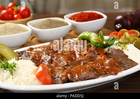 Turkish iskender kebab Stock Photo