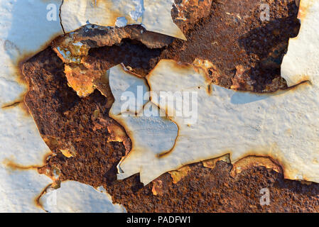 Chipped paint on rusty metal Stock Photo