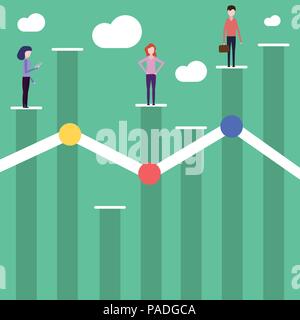 Business analysis. Flat design business people concept vector illustration Stock Vector