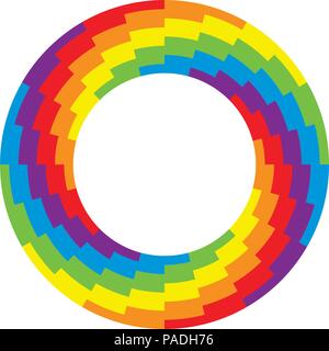 vector background of round wheel circle with rainbow colors Stock Vector