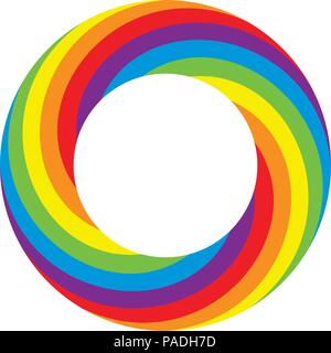 vector colorful round wheel circle with bright rainbow colors isolated on white background Stock Vector