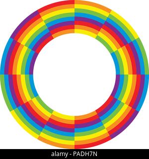 vector background of round wheel circle with rainbow colors Stock Vector