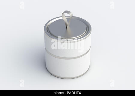 Blank closed white short tube container packaging on white background. 3d illustration Stock Photo