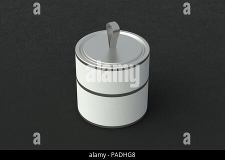 Blank closed white short tube container packaging on black background. 3d illustration Stock Photo