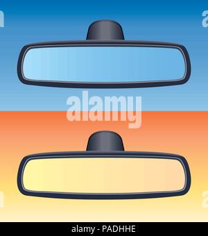 vector set of car rear view mirrors Stock Vector