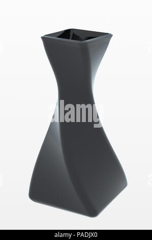 Empty black glass vase isolated on white background Stock Photo