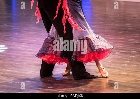 legs of a couple who dance in competition Stock Photo