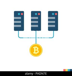 Mining Pool Flat Icon Stock Vector