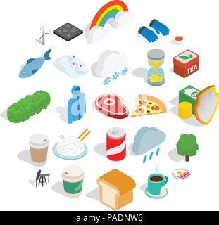 Brumal icons set, isometric style Stock Vector