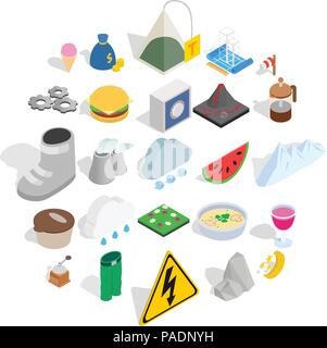 Hibernal icons set, isometric style Stock Vector