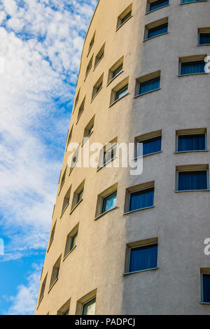 Windows of the Crowne Plaza Hotel in St. Petersburg, June 2018. Expensive hotel with interesting design Stock Photo