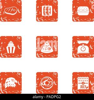 Sign of freedom icons set, grunge style Stock Vector