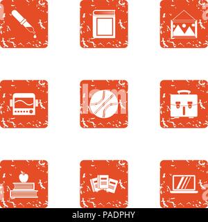 Artist icons set, grunge style Stock Vector