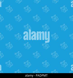 Hydraulic crane pattern vector seamless blue Stock Vector
