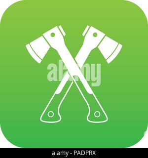 Crossed axes icon digital green Stock Vector