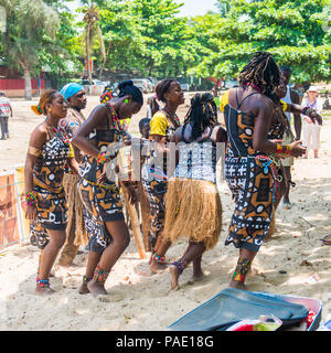 ANGOLA, LUANDA - MARCH 4, 2013: Group of the Angolan women improvise a ...