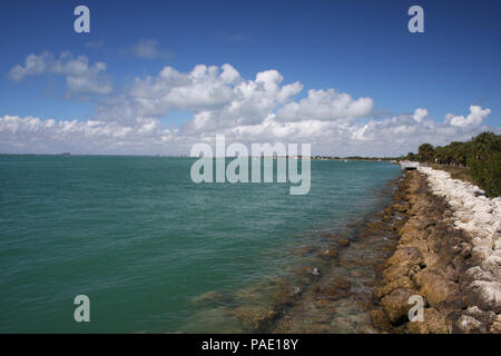 Beautiful Day at Bill Baggs Cape Florida State Park, Key Biscayne, Florida Stock Photo