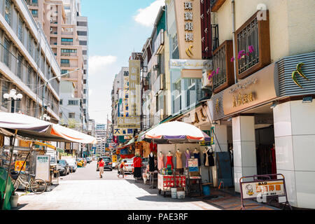 Kaohsiung, Taiwan - May 6, 2018 : Nanhua Night Market street Stock Photo