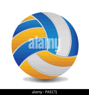 Volleyball ball on white background, vector illustration Stock Vector