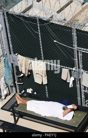 Detainee Protection A detainee at Camp Six, Joint Task Force Guantanamo, participates in a ...