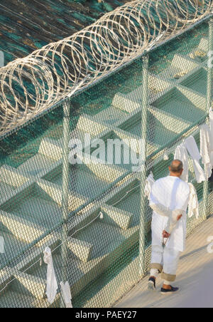 Detainee Protection A detainee at Camp Six, Joint Task Force Guantanamo, participates in a ...