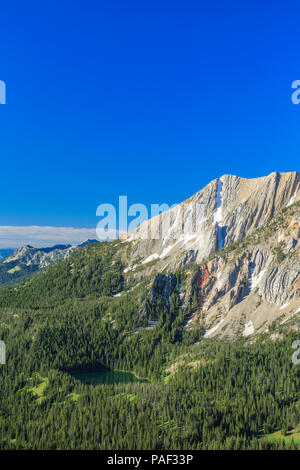 sacagawea peak in the bridger mountains above fairy lake near bozeman, montana Stock Photo