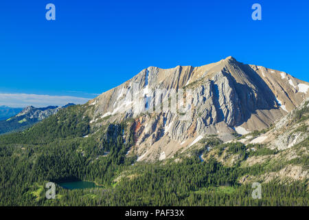 sacagawea peak in the bridger mountains above fairy lake near bozeman, montana Stock Photo