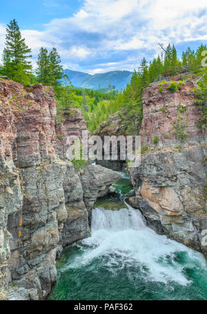 waterfall on the north fork blackfoot river in the scapegoat wilderness, montana Stock Photo