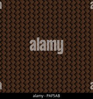 Texture of brown leather weave seamless pattern. Vector background. Stock Vector
