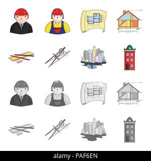 Drawing accessories, metropolis, house model. Architecture set collection  icons in black,cartoon style vector symbol stock illustration web., Stock  vector